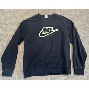 Nike‎ Pullover Long sleeve Shirt With Distressed Logo Black size XL Y2K Core
